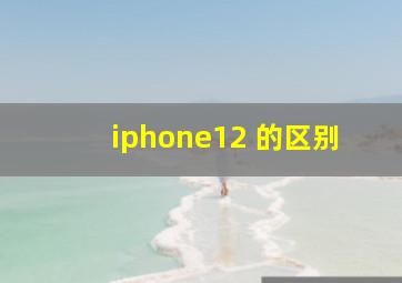 iphone12 的区别